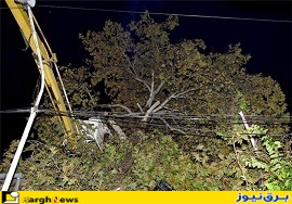 ترمیم شبکه های برق آسیب دیده از طوفان اخیر در غرب مازندران
