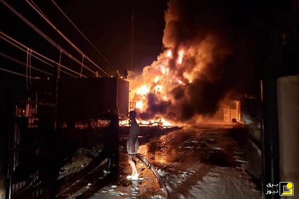 نیروگاه الناصریه عراق آتش گرفت و فیلم