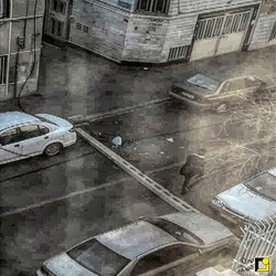 سقوط تیر برق در خیابان جمهوری تهران