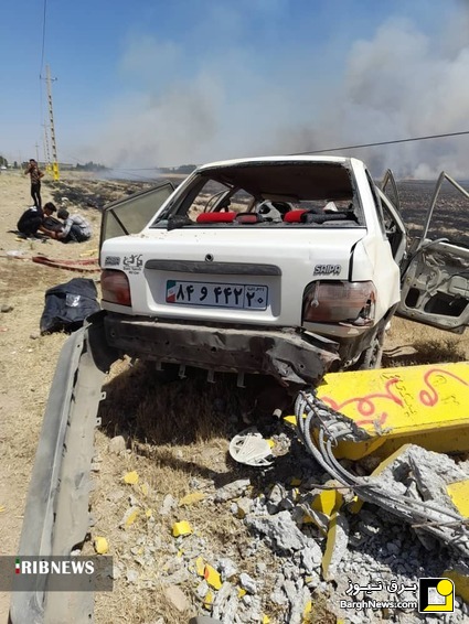 تصادف هولناک پراید با تیر برق در پاکدشت کشته داد + تصاویر