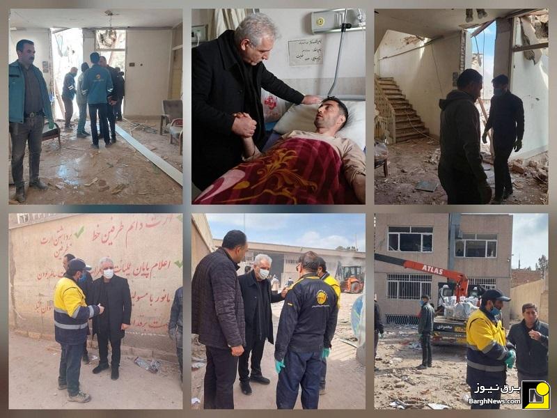 بازدید مدیرعامل توزیع برق تبریز از محل مورد هدف حملات دشمن در برق آذرشهر