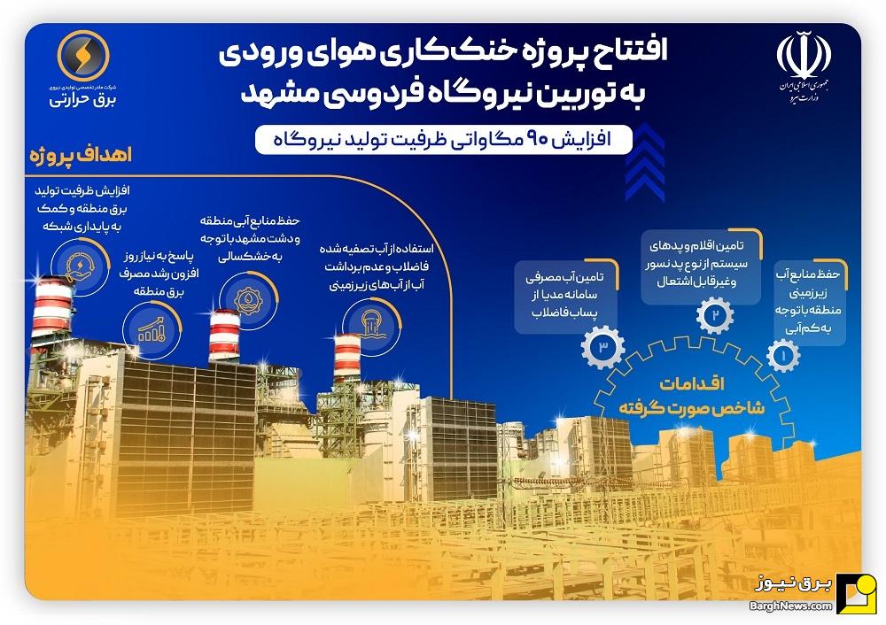 افتتاح سامانه خنک‌کاری هوای ورودی توربین نیروگاه فردوسی با حضور وزیر نیرو
