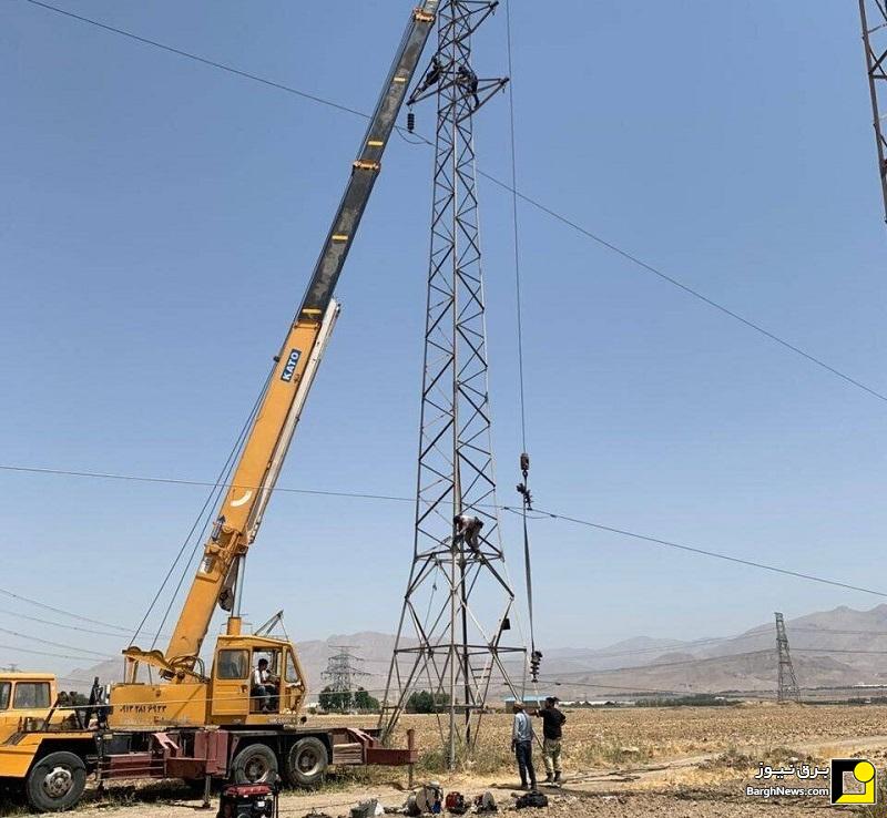اصلاح دکل خط فوق توزیع آبیک ـ قشلاق برای پیشگیری از حوادث احتمالی